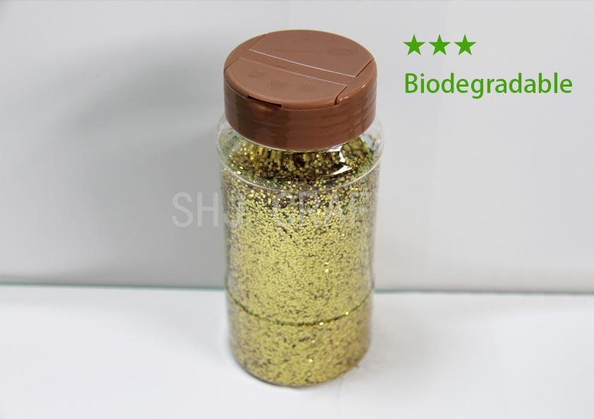 SHJ00658 Biodegradable glitter 4 oz,Golden color