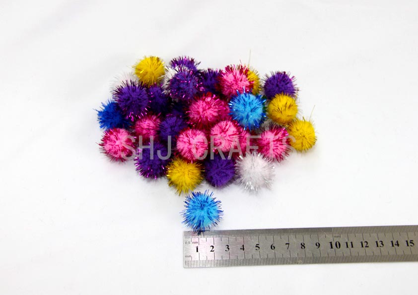 SHJ00722 Glitter Pom Poms 2.5cm