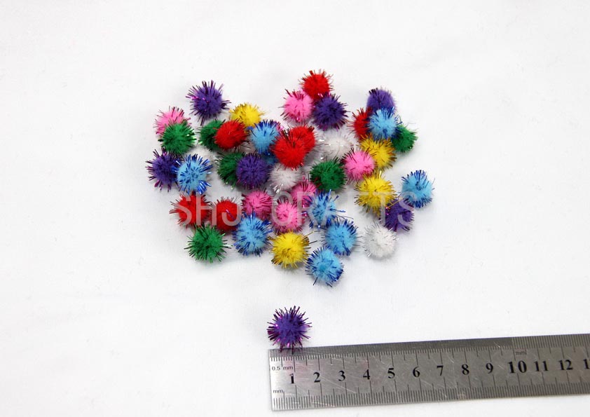 SHJ00723 Glitter Pom Poms,1.5cm