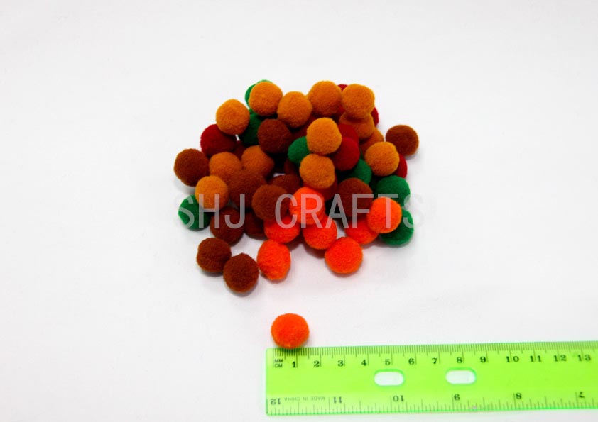 SHJ00728 1.5cm Pom Poms,colors for Autumn