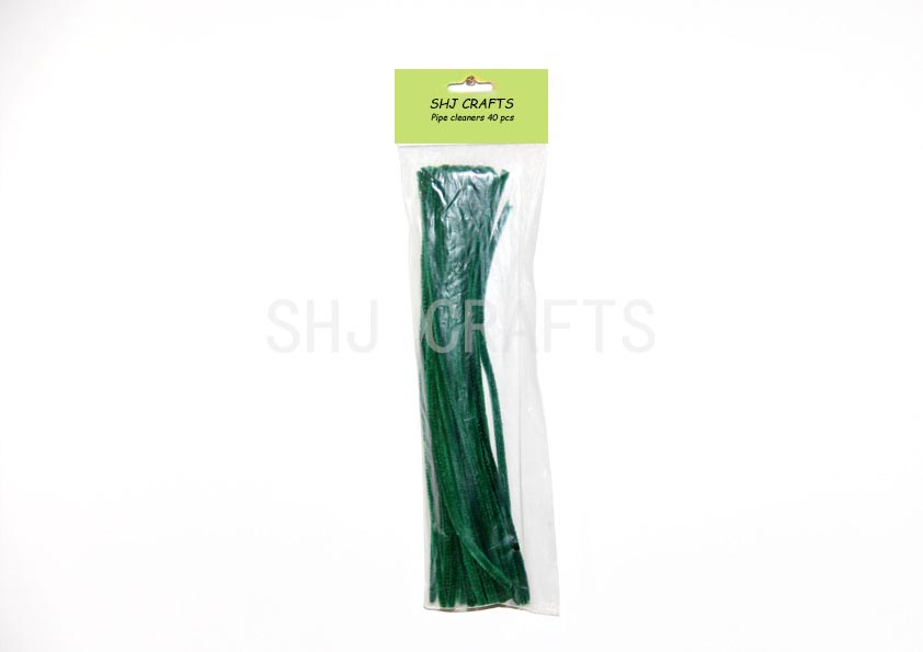 SHJ00736 Dark green pipe cleaners 40 pcs