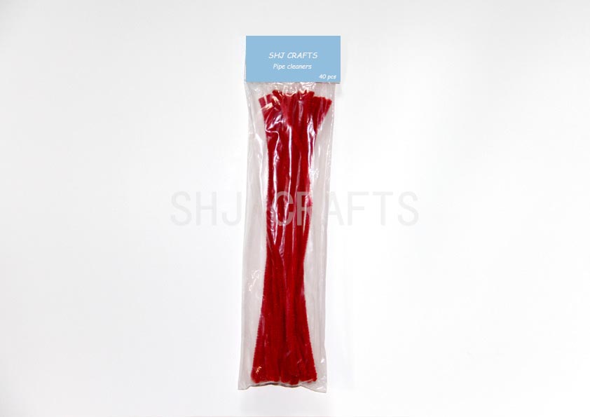 SHJ00741 Red pipe cleaners,40pcs