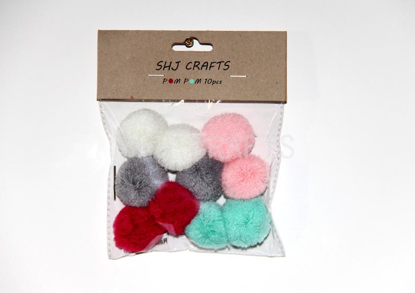 SHJ00744 Pom poms 10 pcs