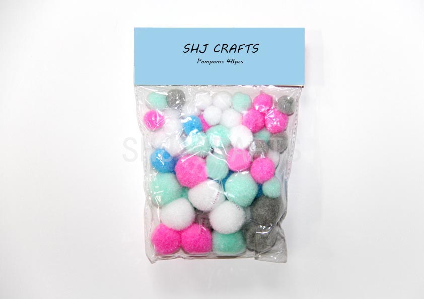 SHJ00745 pom poms 48pcs