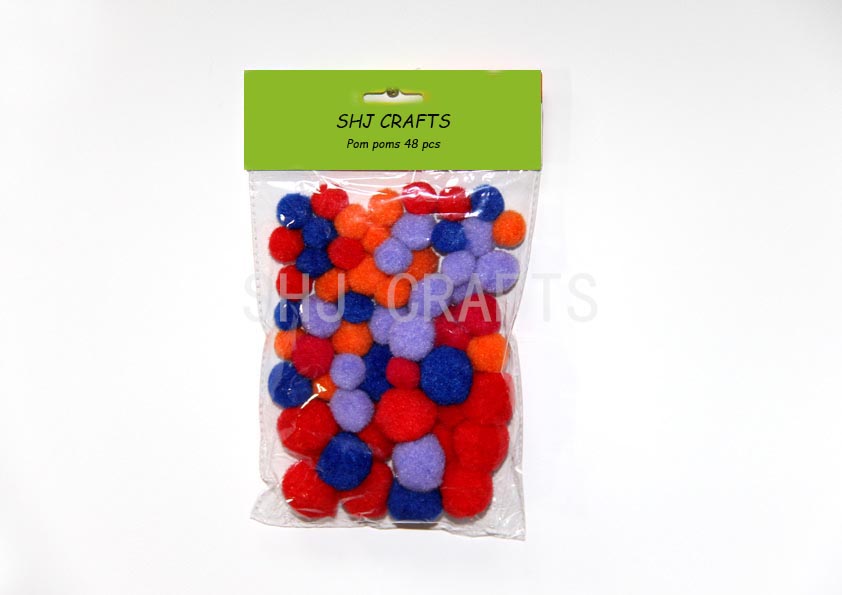 SHJ00748 Pompoms 48pcs