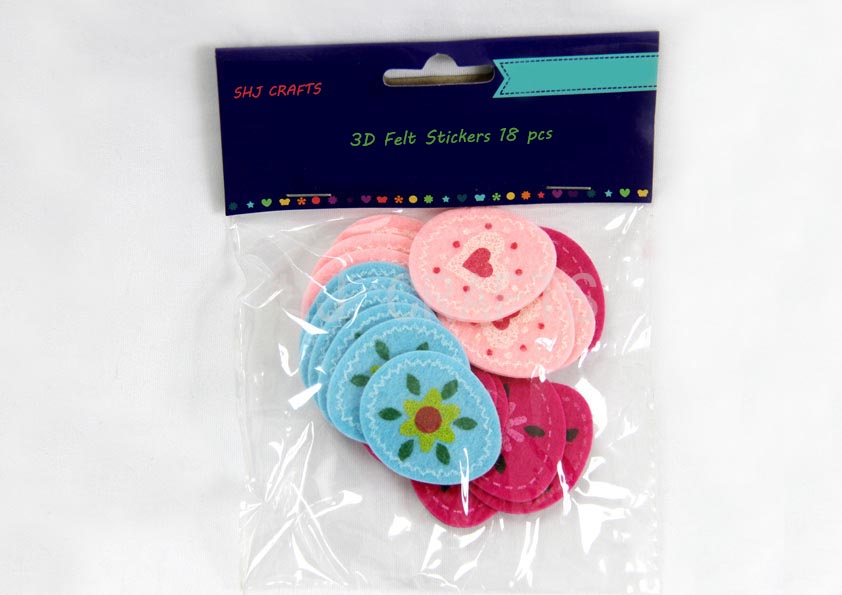 SHJ00791 3D felt stickers set of 18