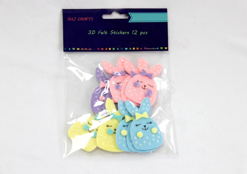 SHJ00796 3D felt stickers set of 12