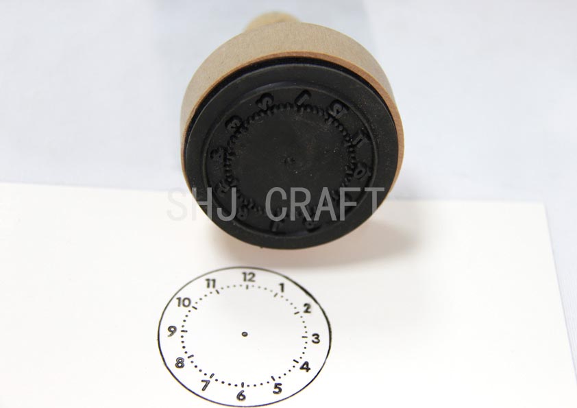 SHJ00838 Wooden stamp,Clock