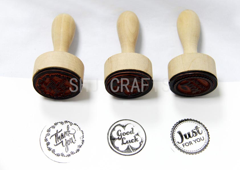 SHJ00841 Wooden stamps,Thank You,Good Luck,Just For You