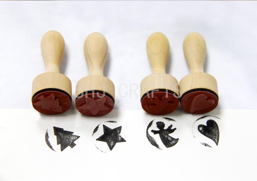 SHJ00843 Wooden Stampers,Christmas Motif