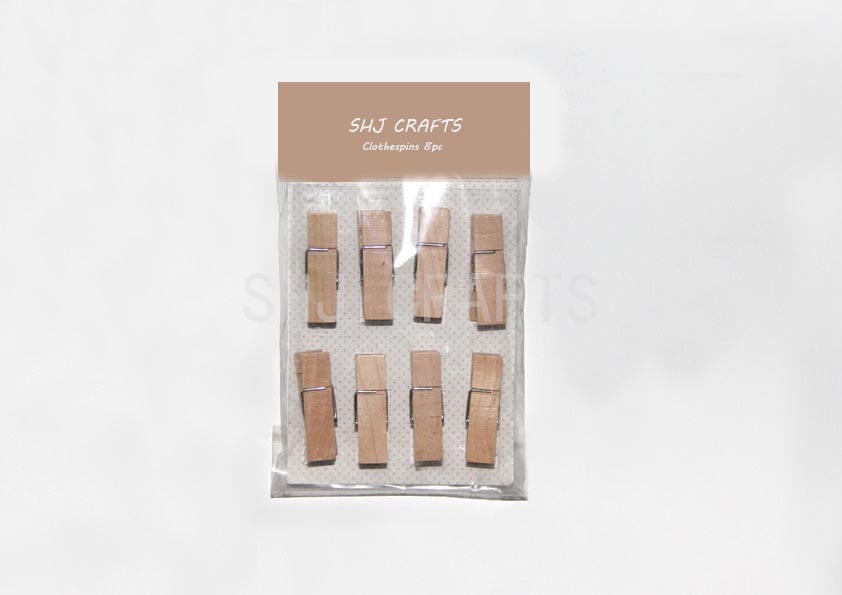 SHJ01011 Natural color clothespins 8pc