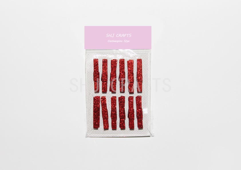 SHJ01014 Glitter clothespins 12pc