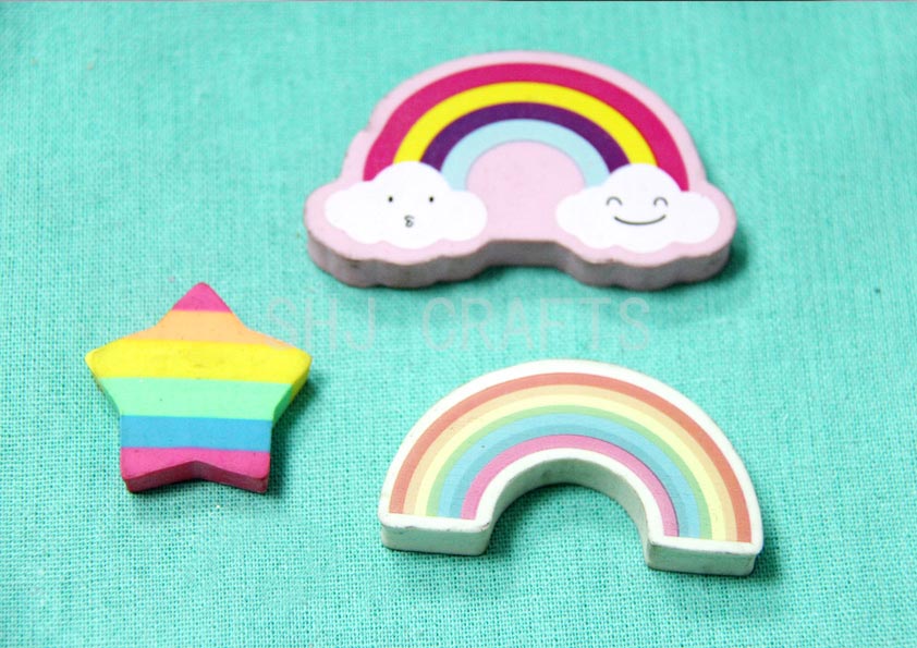 SHJ01247 Rainbow shaped erasers