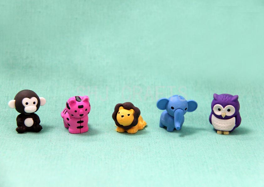 SHJ01372 Animals shaped 3D erasers