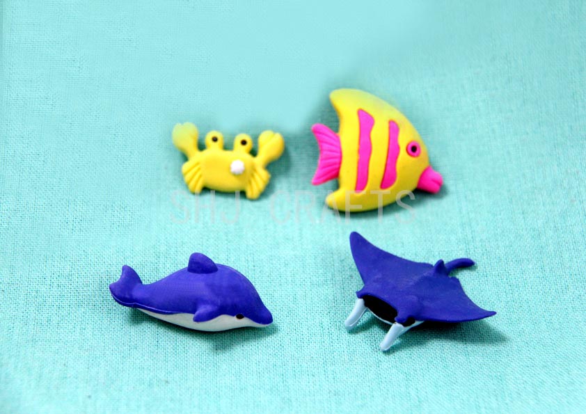 SHJ01374 Sea Animals Shaped 3D erasers